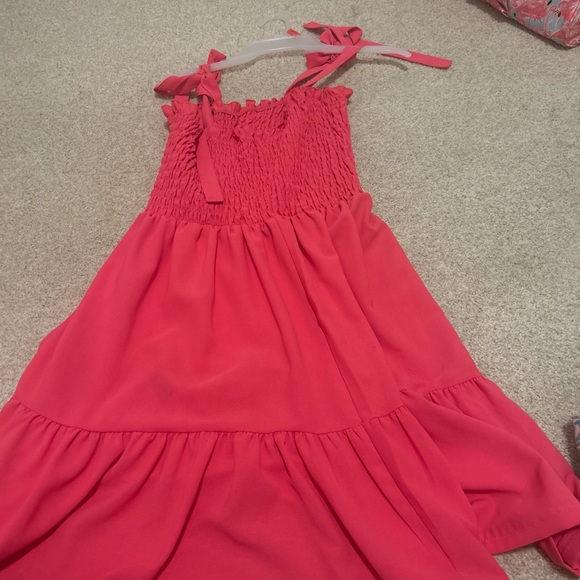 SHEIN Dresses & Skirts - Girls Pink Tiered Sundress with Smocked Bodice